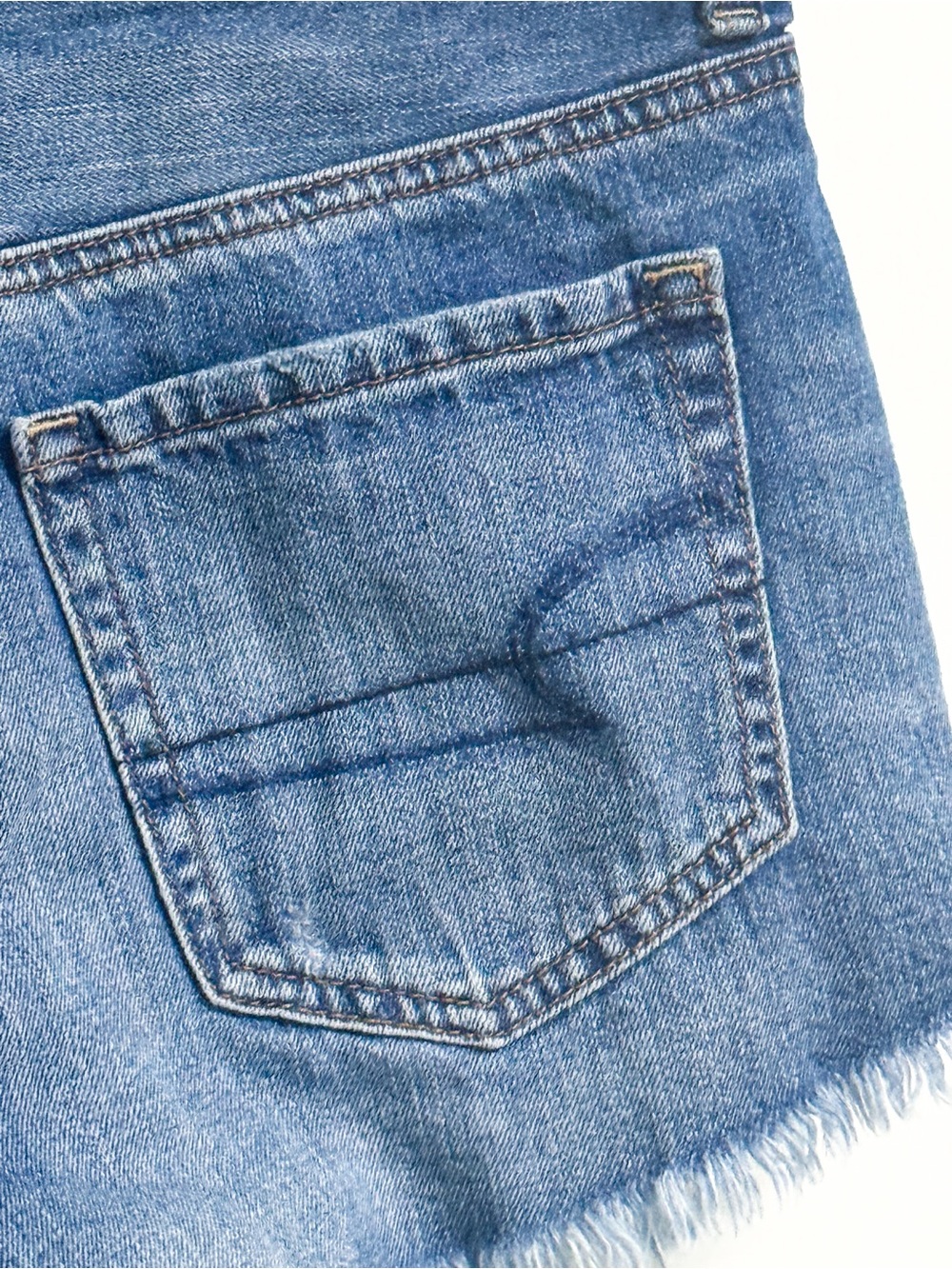 American Eagle Outfitters Embroidered Blue Denim Cutoff Shorts - Picture 12 of 17